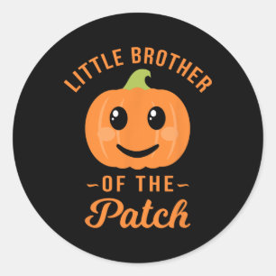 Kleiner Bruder des Patchkürbiskatzens Halloween Runder Aufkleber