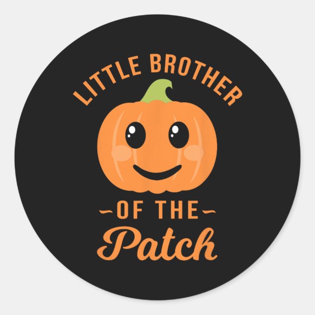 Kleiner Bruder des Patchkürbiskatzens Halloween Runder Aufkleber (Vorderseite)