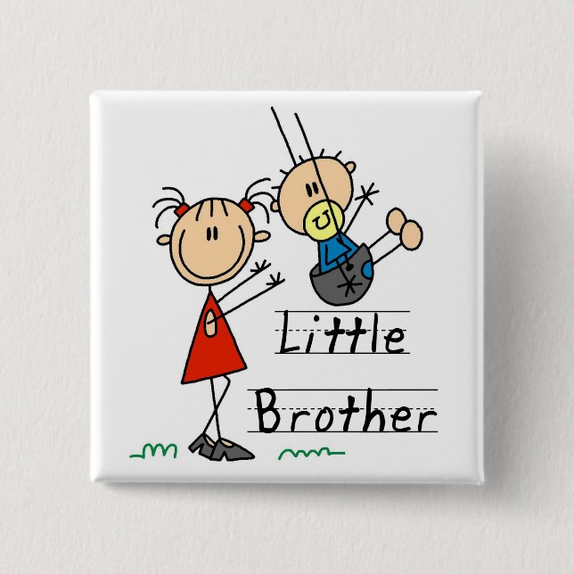 Kleiner Bruder mit große Schwester-T-Shirts Button (Vorderseite)