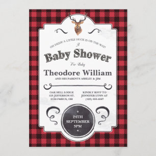 Kleiner Buck - Woodland Babydusche Einladung