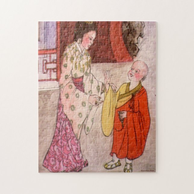 Kleiner Buddhistermönch-Puzzle (Vertikal)