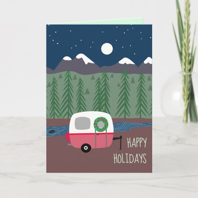 Kleiner Camper zu Weihnachten Karte (Vorderseite)