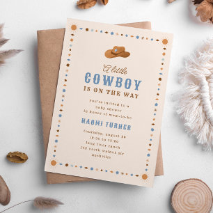 Kleiner Cowboy auf dem Way Western Babydusche Einladung