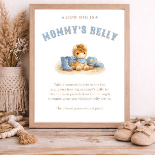 Kleiner Cowboy-Baby-Shower Wie groß ist Mamas Bauc Poster