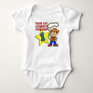 Kleiner Cowboy drehte einen Baby Strampler