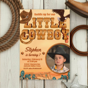 Kleiner Cowboy-Jungen-Geburtstag Einladung