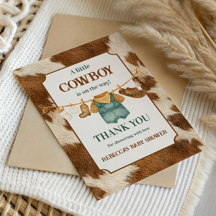 Kleiner Cowboy Kuh Western Wäscheleine Babyparty Dankeskarte