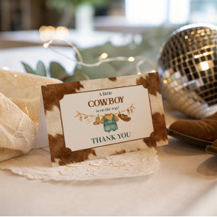 Kleiner Cowboy Kuh Western Wäscheleine Babyparty Dankeskarte