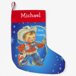 Kleiner Cowboy mit Hoffnung Frohe Weihnachten Kleiner Weihnachtsstrumpf