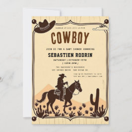 Kleiner Cowboy Moderne Babydusche Einladung