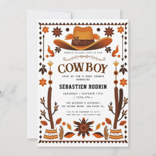 Kleiner Cowboy Moderne Babydusche Einladung