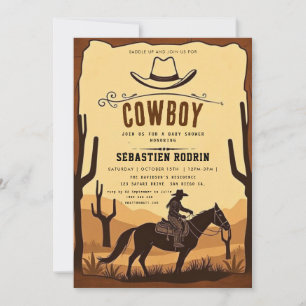 Kleiner Cowboy Moderne Babydusche Einladung
