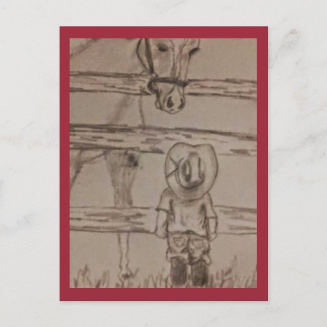 kleiner Cowboy Postkarte (Vorderseite)