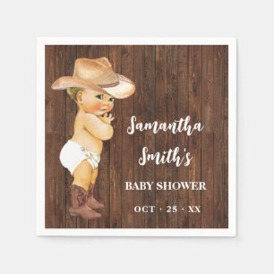 Kleiner Cowboy Western Baby Dusche Party Dekoratio Serviette