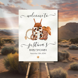 Kleiner Cowboy Western Babydusche Begrüßungszeiche Poster