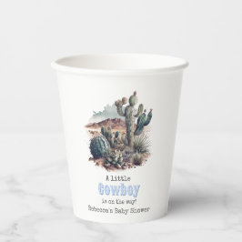 Kleiner Cowboy Western Blue Boy Baby Duschdekor Pappbecher