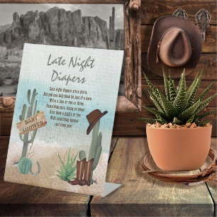 Kleiner Cowboy-Western-Dusche Spätabenteuer Sockelschild