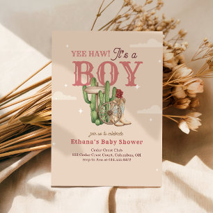 Kleiner Cowboy Western-Junge Baby Shower Einladung