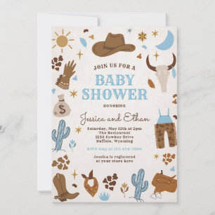 Kleiner Cowboy Wild West Rodeo Babyshower Einladung