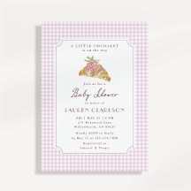 Kleiner Croissant Rosa Gingham französische Babypa