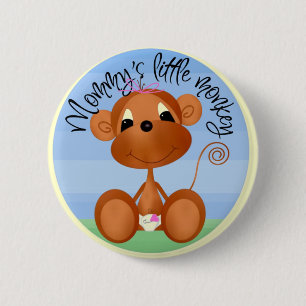 Kleiner der Affe-Knopf der Mama Button