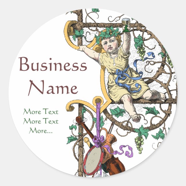 Kleiner deutscher Rhein-Mosel Weinkupid Runder Aufkleber (Vorderseite)