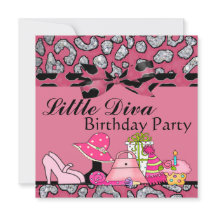 Kleiner Diva-Geburtstags-Party-Schein im Rosa u.