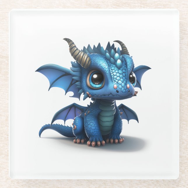 Kleiner Drache Glasuntersetzer (Vorderseite)