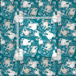 KLEINER DRUCK für Masken Aquamarine Niedliche Weiß Stoff