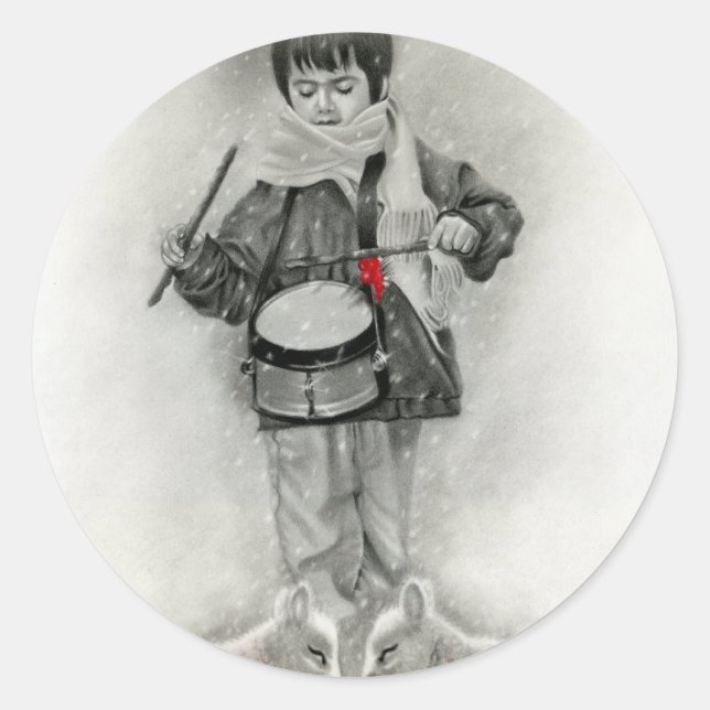 Kleiner Drummerjunge Sticker (Vorderseite)