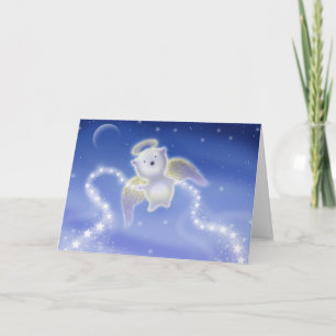 Kleiner Eisbär Engeljunges Weihnachtskarte Feiertagskarte