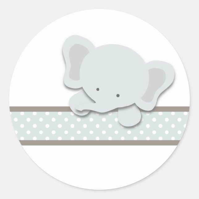 Kleiner Elefant {Aquamarin} | Aufkleber (Vorderseite)
