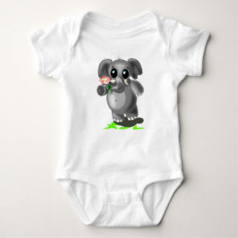 Kleiner Elefant mit Blume Baby Bodysuit Strampler