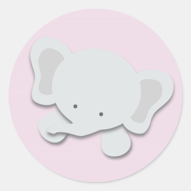 Kleiner Elefant {Pink} | Aufkleber (Vorderseite)