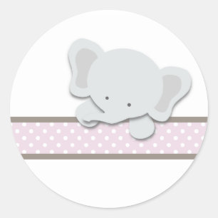 Kleiner Elefant {Pink} Aufkleber