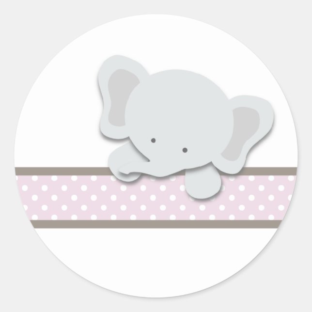 Kleiner Elefant {Pink} | Aufkleber (Vorderseite)