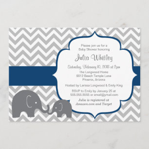 Kleiner Elefant Zickzack-Editable Colour Baby Dusc Einladung