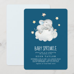 Kleiner Elefantenjunge schlafen   Navy Baby Sprink Einladung