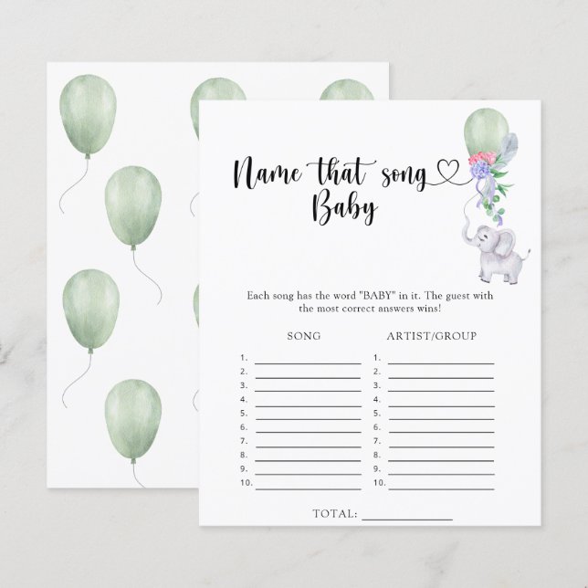 Kleiner Elefantenname, der Baby Song (Vorne/Hinten)