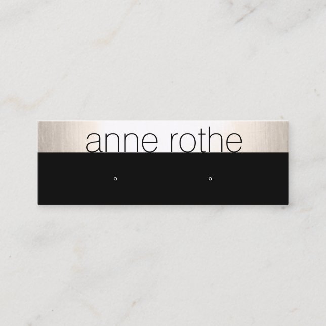 Kleiner eleganter Schwarzer Ohrring-Anzeiger Mini Visitenkarte (Vorderseite)