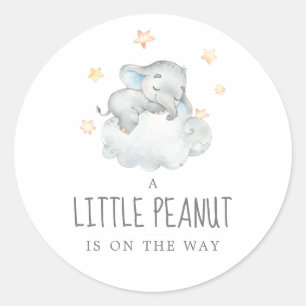 Kleiner Elephant Boy Little Peanut Babydusche Runder Aufkleber