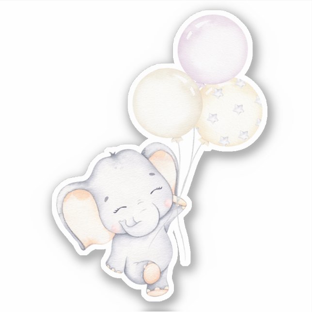 Kleiner Elephant-Süße Tier-Sticker Aufkleber (Vorderseite)