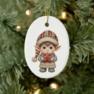 Kleiner Elf-Junge Keramik Ornament