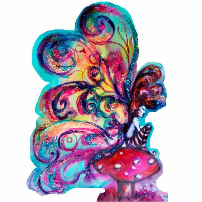 Kleiner Elf von Pilzen Freistehende Fotoskulptur (Vorne)