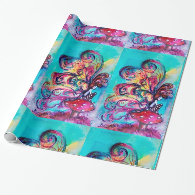 Kleiner Elf von Pilzen Geschenkpapier (Ungerollt)