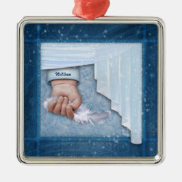 Kleiner Engel (anpassbar) Silbernes Ornament