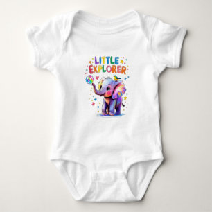 Kleiner Entdecker - Buntstiftstil Baby Elefant Strampler