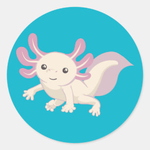 Kleiner entzückender Axolotl Runder Aufkleber