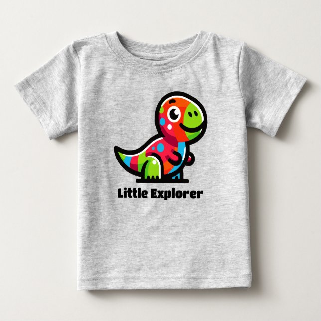 Kleiner Explorer Dinosaur Kleinkind T - Shirt farb (Vorderseite)