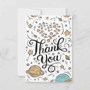 Kleiner farbenfroher Pfad Celestial Dankeskarte